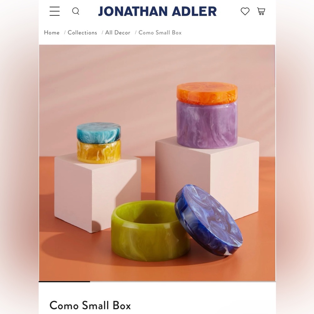 Jonathan Adler Blue and Yellow Como Small Box - Picture 3 of 9